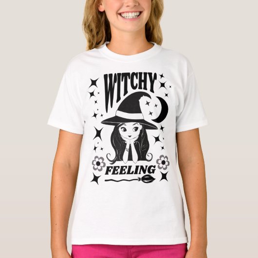 Leuke heks Witchy Gevoel Grappig Halloween T-shirt (Voorkant)