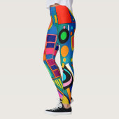 Leuke Heldere Vette Kunst Geometrische Vorm Patroo Leggings (Links)