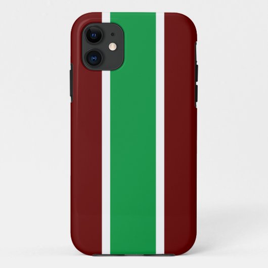 Leuke heldergroene dieprode witte race strepen Case-Mate iPhone case (Achterkant)