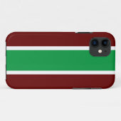 Leuke heldergroene dieprode witte race strepen Case-Mate iPhone case (Achterkant (horizontaal))