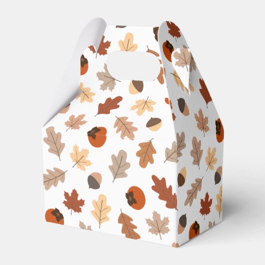 Leuke herfst bladeren, noten & persimons patroon bedankdoosjes (Achterkant)