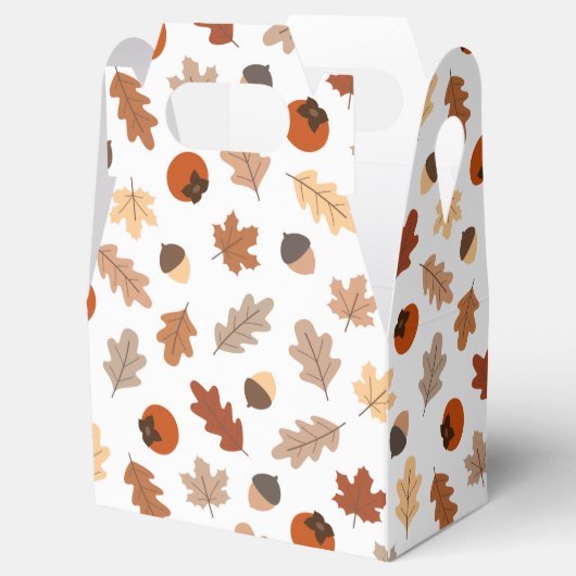 Leuke herfst bladeren, noten & persimons patroon bedankdoosjes (Geopend)