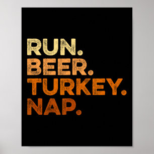 Leuke Herfst Gezegden Thanksgiving Trot Run Bier T Poster