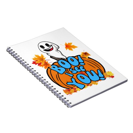 Leuke Herfst Halloween spook Boo! Ik zie je! Stick Notitieboek (Rechterzijde)