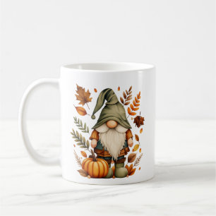 Leuke herfst seizoensgebonden kabouter monogram koffiemok