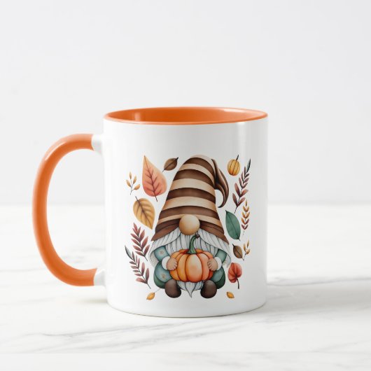 Leuke herfst seizoensgnome mok (Links)
