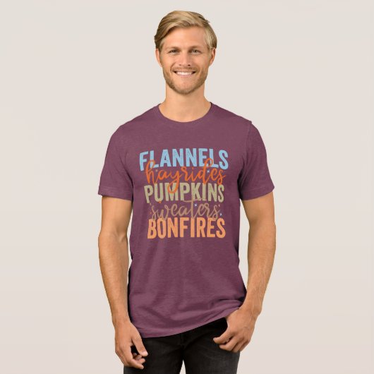 Leuke Herfst vibes Tri-Blend Shirt (Voorkant volledig)