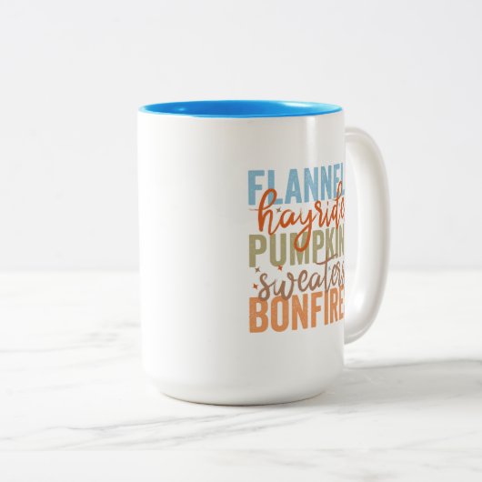 Leuke Herfst vibes Tweekleurige Koffiemok (Voorkant rechts)