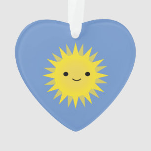 Leuke het Glimlachen Kawaii Zon Ornament