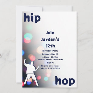 Leuke Hip-Hop Dans 12e Verjaardagsuitnodiging Kaart