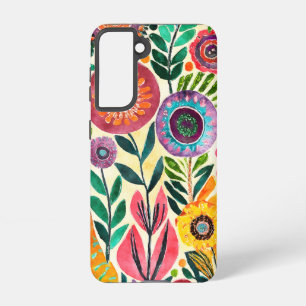 Leuke hippie bloem patroon samsung galaxy hoesje