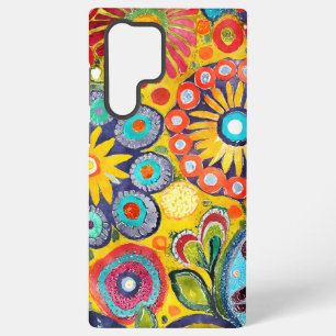 Leuke hippie bloem patroon samsung galaxy hoesje