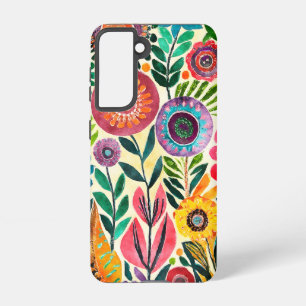 Leuke hippie bloem patroon samsung galaxy hoesje