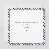 Leuke Hippo 1e Verjaardags Jongen Kaart (Achterkant)