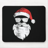 Leuke Hipster Santa Face Met Petten Baard en Glaze Muismat (Voorkant)