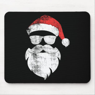 Leuke Hipster Santa Face Met Petten Baard en Glaze Muismat