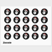 Leuke Hipster Santa Face Met Petten Baard en Glaze Ronde Sticker (Vel)