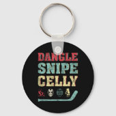 Leuke Hockey Lover T-shirt Dangle Snipe Celly Hock Sleutelhanger (Voorkant)
