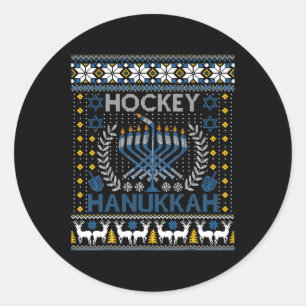 Leuke Hockey Menorah Chanoeka Joods Festival Vakan Ronde Sticker