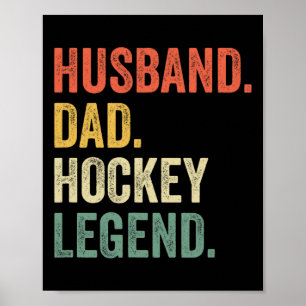 Leuke Hockey Speler Man Vader Hockey Legend Vintag Poster