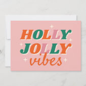 Leuke Holly Jolly Vibes Kerstontwerp Kaart (Voorkant)
