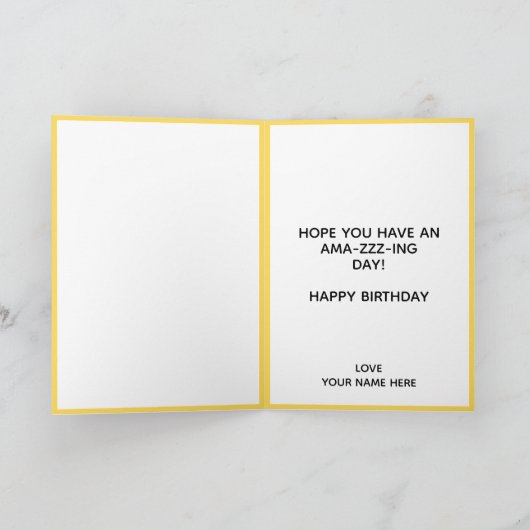 Leuke hommel bijen dochter Happy Birthday Bedankkaart (Binnen)