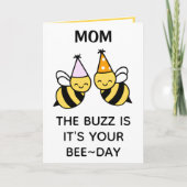 Leuke hommel bijen moeder gelukkig verjaardag bedankkaart (Voorkant)