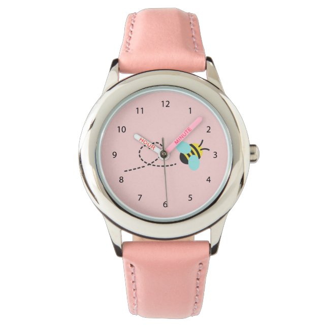 Leuke hommel, voor meisjes horloge (Voorkant)