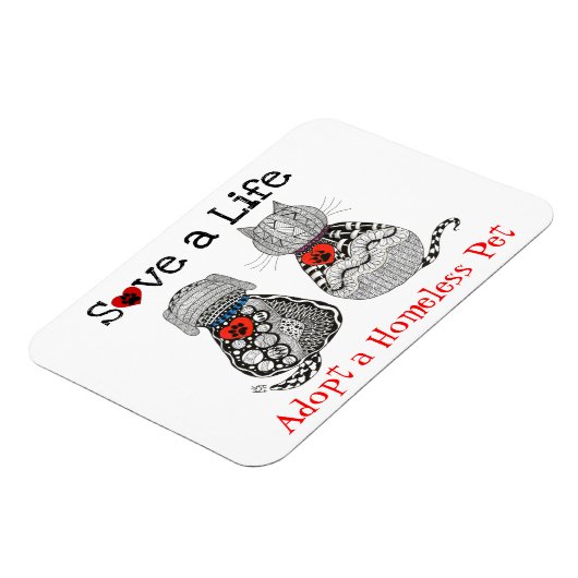 Leuke Hond en Kat Adoptie Magneet 3 "x4" (Linkerzijde)
