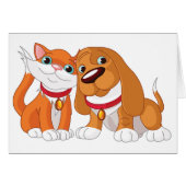 Leuke hond en kat Wenskaarten (Voorkant Horizontaal)