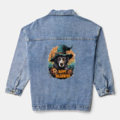Leuke hond Halloween feest Denim Jacket (Achterkant)