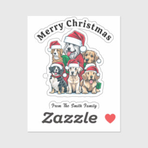 Leuke Hond Kersttekening Sticker