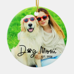 Leuke Hond Mam Foto Keramisch Ornament