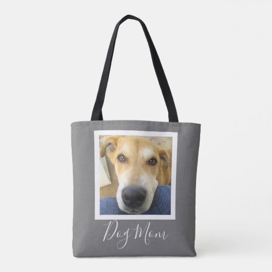 Leuke Hond Moeder Script Custom Foto Draagtas (Achterkant)