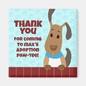 Leuke Hond op Omheining Huisdier Adoptie Pawprints Magneet (Voorkant)