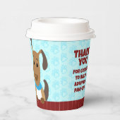 Leuke Hond op Omheining Huisdier Adoptie Pawprints Papieren Bekers (Rechts)