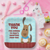Leuke Hond op Omheining Huisdier Adoptie Pawprints Papieren Bordje (Feest)