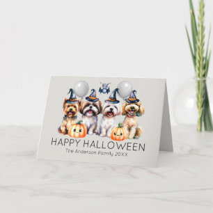 Leuke Honden Gelukkig Halloween Feestdagen Kaart