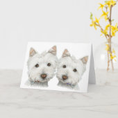 Leuke Honden Westie Kaart (Gele Bloem)