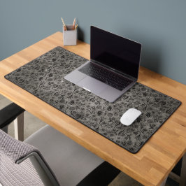 Leuke Honey Bee Floral Boho Trendy Neutral Grey Bureaumat