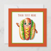 Leuke hotdog liefhebbers feest kaart (Voorkant)