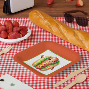 Leuke hotdog liefhebbers party papier borden papieren bordje
