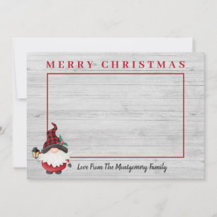 Leuke houthakker Gnome Custom Foto Kerstmis Feestdagenkaart