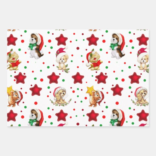 Leuke Huisdieren, kitten en kabouters Wrapping Pap Inpakpapier Vel (Voorkant)