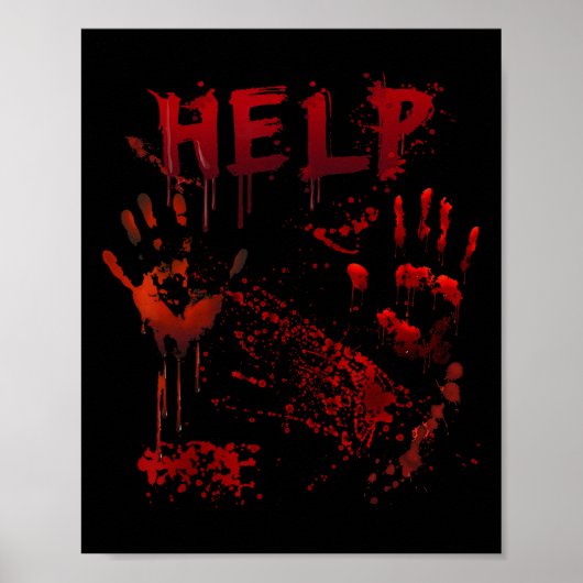 Leuke hulp bloedige handafdruk Halloween kostuum M Poster (Voorkant)