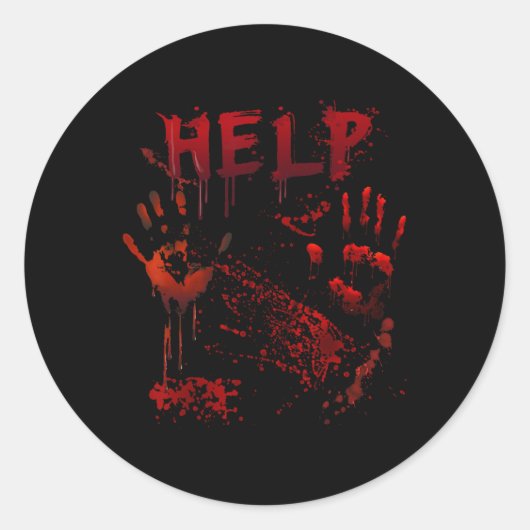 Leuke hulp bloedige handafdruk Halloween kostuum M Ronde Sticker (Voorkant)