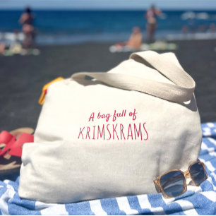 Leuke humor quote roze leven jumbo canvas tas