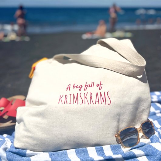 Leuke humor quote roze leven jumbo canvas tas