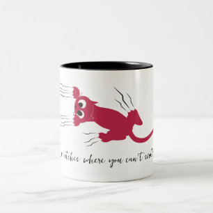 Leuke humoristische Red Cat krabben Cartoon script Tweekleurige Koffiemok