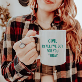 Leuke humoristische Snarky Wording Green Font Koffiemok